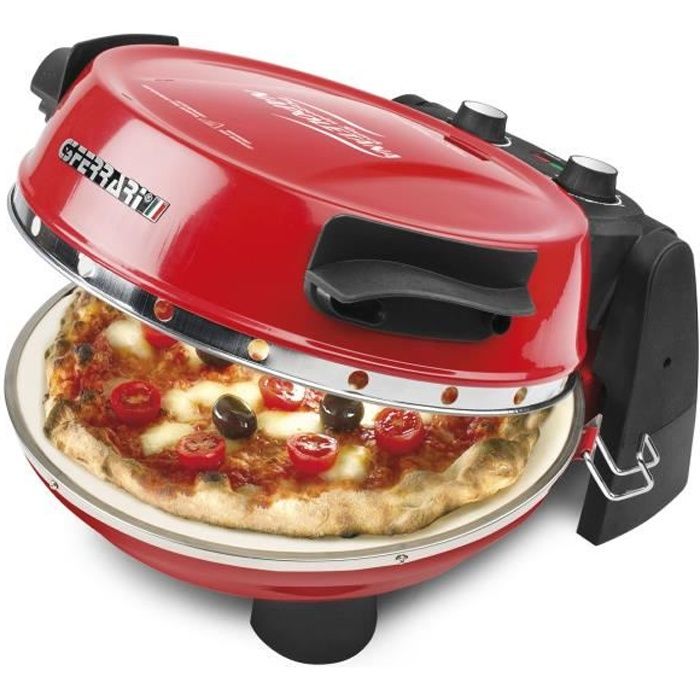 G3 Ferrari G10032, 1 pizza(s), 31 cm, 390 °C, Noir, Rouge, pierre, 1200 W