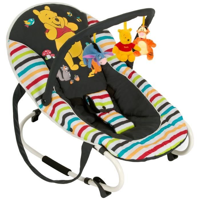 Hauck Transat - Bungee Deluxe, Winnie noir - rayures colorés