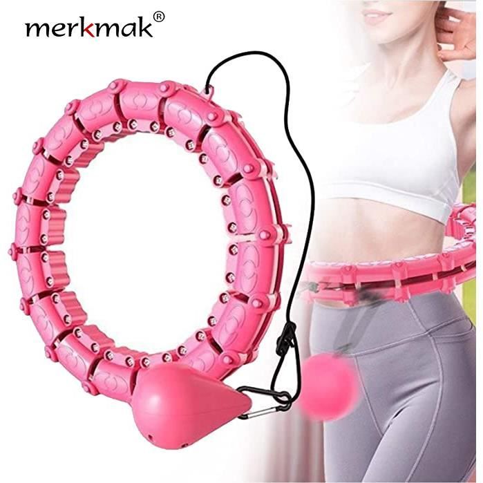 MERKMAK Fitness Cerceau Amovible Intelligent, Anneau de Massage à 360 Degrés Réglable Cercle minceur d'entraînement,Ventre Mince