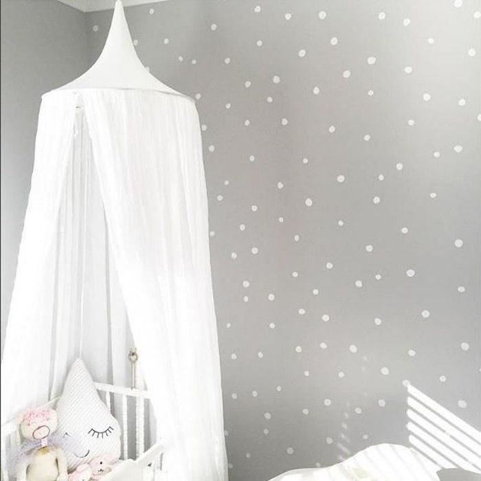 Ciel de Lit Baldaquin Moustiquaire Rideau Linge Anti-moustiques Blanc