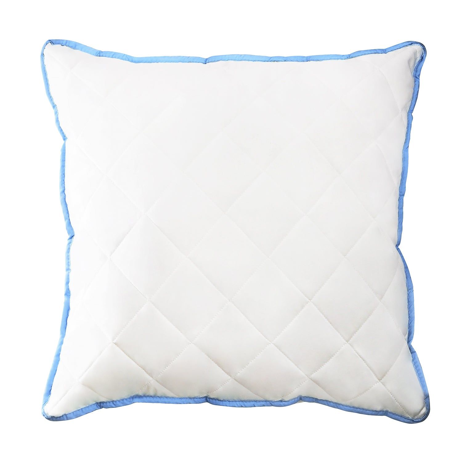 Oreiller 40 x 80 cm polyester housse microfibre matelassée bords bleus oreiller confort optimal hypoallergénique ergonomique -BLEU