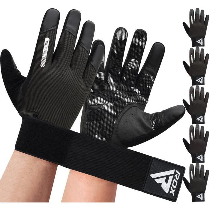 RDX Gants De Musculation Halterophilie Doigt Plein Gants Fitness Sport à Longue, Noir