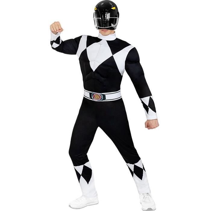 FUNIDELIA Déguisement Power Ranger Noir - Déguisement pour homme et accessoires pour Halloween, carnaval et fêtes.Taille: M