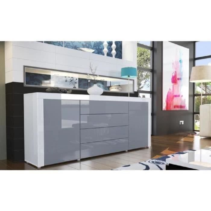 Buffet design laqué blanc / gris
