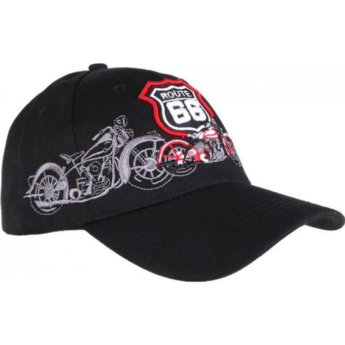 Casquette Baseball Route 66 Noire Baseball Biker - Taille unique - Noir