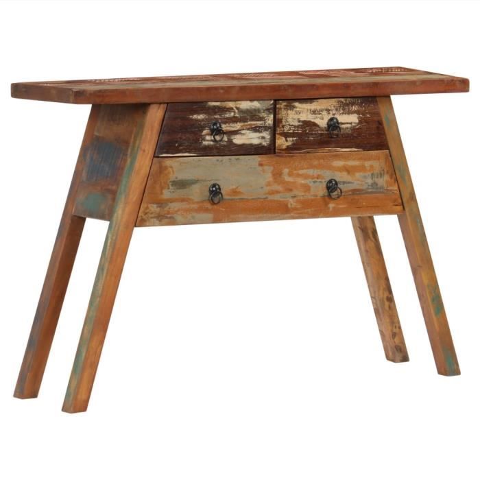 Magnifique Economique Table console 110x30x75 cm Bois solide de récupération