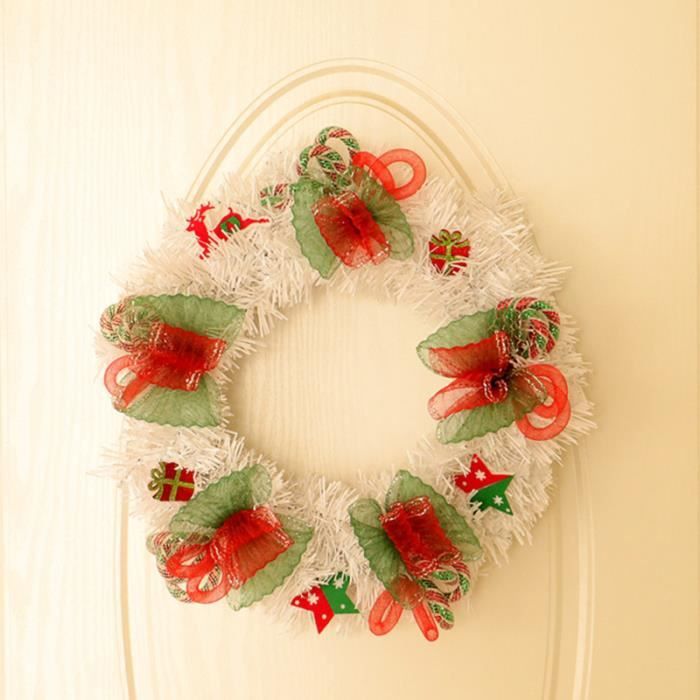30cm Porte De Noël Blanc Guirlande Embellissements Lumineux Avant Porche Entrée Escalier Décoration BUFFET - BAHUT - ENFILADE