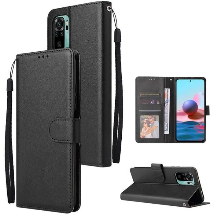 Etui pour Xiaomi Redmi Note 11/Note 11S Noir Coque Housse En Cuir Pu Portefeuille Xiaomi Redmi Note 11/Note 11S