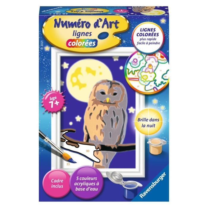 Numéro d'art - mini format - Chouette - Ravensburger - Kit complet de Peinture au numéro - Dès 7 ans