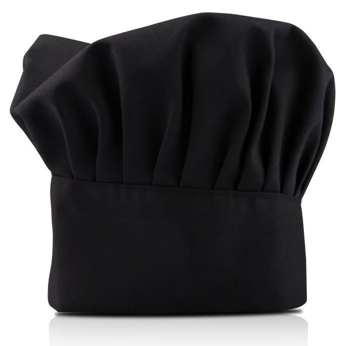 TRIXES Toque Noire Professionnelle de Chef Cuisinier
