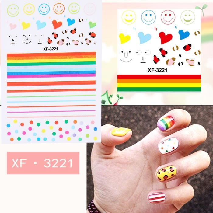 10pcs Sticker autocollants nail art Nail à la mode DIY Autocollant Outils de décoration de manucure-QIW