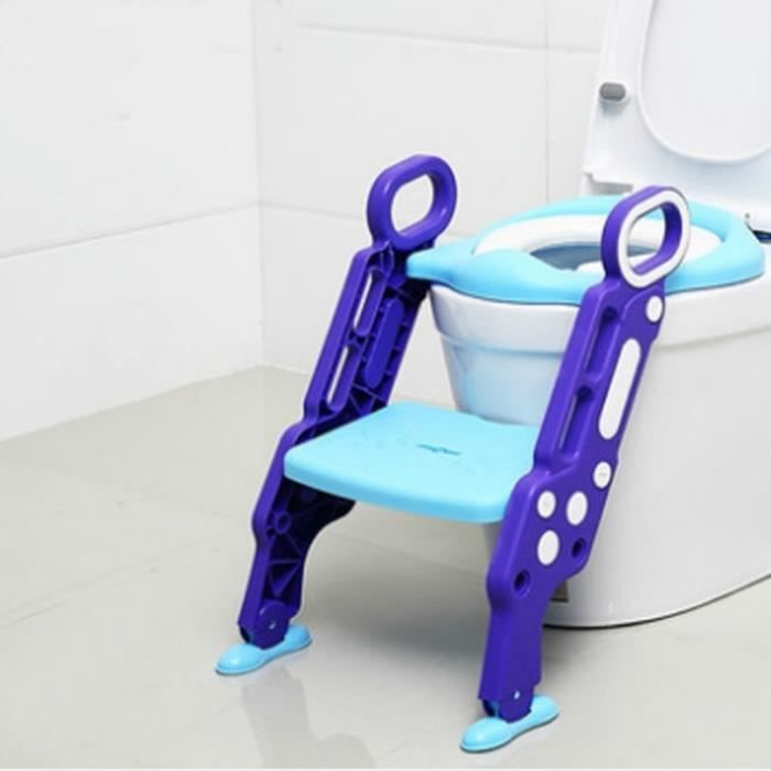 Siège De Toilette De Formation Pour Enfants Avec Pot Enfant Pliable échelle Toilettes En Forme De U Ou Ovales Bleu - 429085