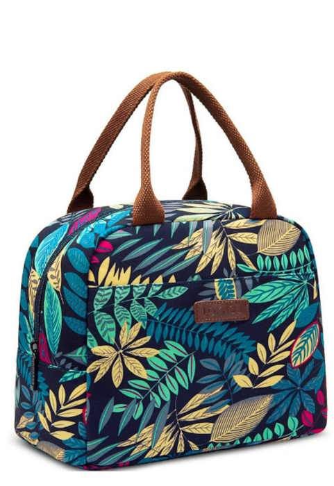 Sac Isotherme Repas Femme Bleu Marbre – Sac Gamelle Travail Avec Bandoulière Réglable