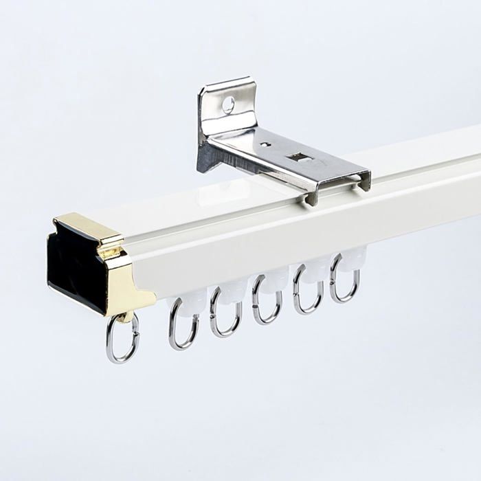 Rail Rideau Double Ultra-fin Aluminium Pour Fixation Au Plafond - 4m (4x1m) - Pour Salon, Chambre, Hôtel