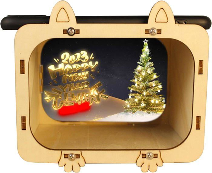 Projecteur Hologramme Téléphone En Bois - Pyramide Holographique Pour Smartphone