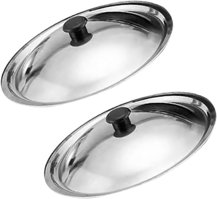 Lot De 6 Couvercles Inox 1/3 GN Pour Buffet / Bain-Marie - Poignée - Pour Restauration