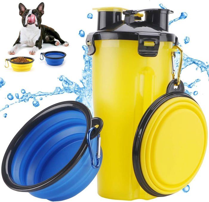 Comparer les prix de Bouteille d'eau pour Chien Portable Distributeur d'eau Gamelle pour Chien Pliable pour Chien Chiot Chat Blanc