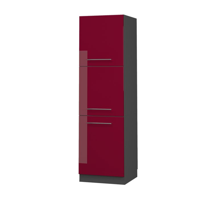 Armoire haute Fame-Line 60cm Rouge bordeaux Haute brillance/Anthracite Vicco 38566