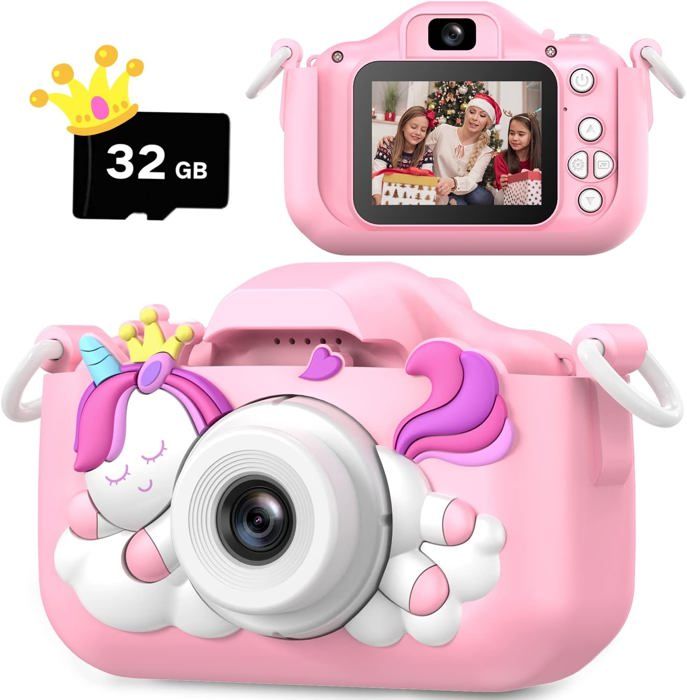 HOOMOON Licorne Appareil Photo Enfants, Caméra Selfie Jouet Enfant ...
