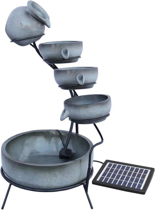 Fontaine à Robinet Invisible Pour Jardin - Pompe 3W, 4 LED, Décorative Pour Terrasse Ou Cour - 5