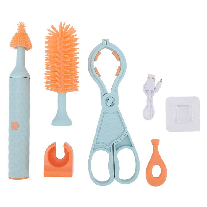 Kit De Nettoyage 3-en-1 Pour Biberon Et Tire-lait - Brosses Silicone Sans BPA, Spray Inclus - Nettoyage Profond 360°