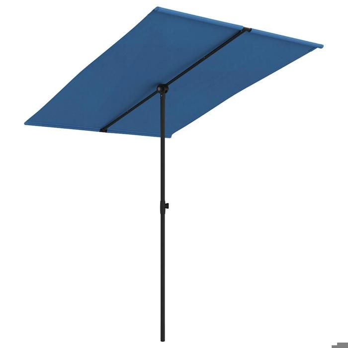 Parasol de jardin VIDAXL anti-décoloration avec mât en aluminium 2x15 m Bleu azuré B55 P55