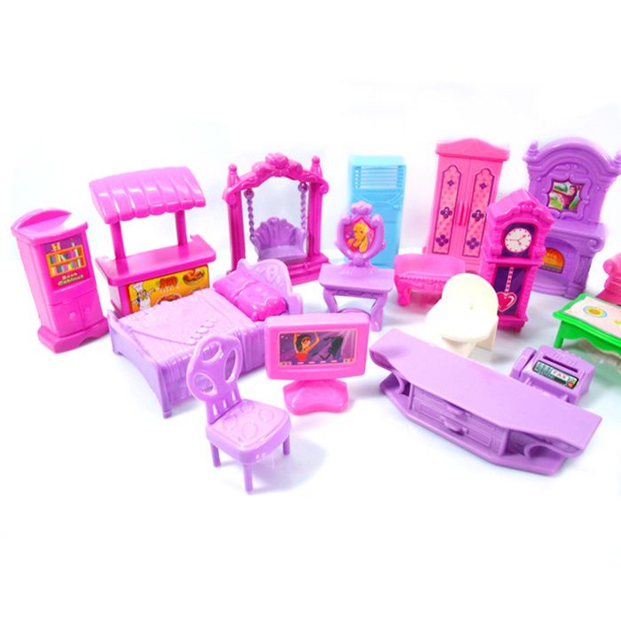 Maison De Poupée Meubles En Bois 32 Pièces – Set Complet Salon, Chambre, Salle De Bain, Cuisine