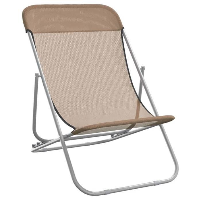 JLL*TOP - Chaises plage pliantes - lot de 2 textilène acier enduit poudre LLL237