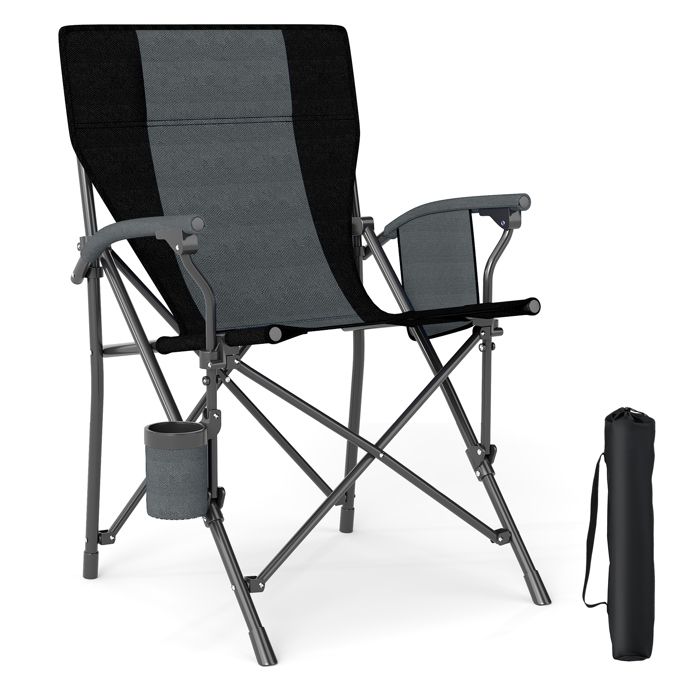 COSTWAY Chaise de Jardin Exterieur Pliable en Tissu Oxford Porte-gobelet Poche Latérale Portable avec Sac de Transport COSTWAY Chaise de Jardin Exterieur Pliable en Tissu Oxford Porte-gobelet Poche Latérale Portable avec Sac de Transport