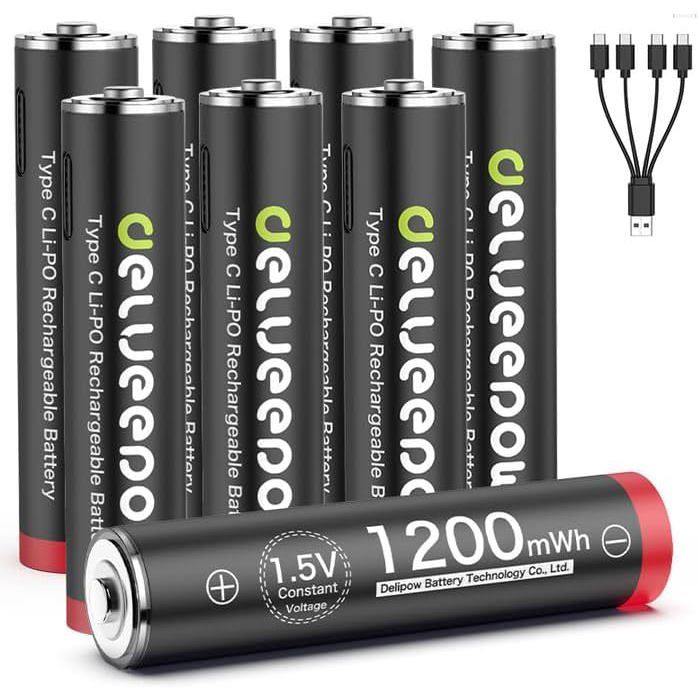 Anern Batterie al litio ricaricabili AAA da 1,5V USB ricaricabili agli