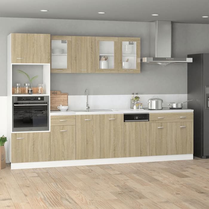 JILI*NEW Meuble cuisine rangement/Armoire à micro-ondes Lyon Chêne sonoma 60x57x207 cm FR 1391