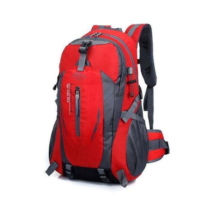 40L Sac Dos tanche randonne Camping Ecole Sac Loisir Voyage sacs paule en nylon Scolaire Cartable Lyce College Rouge