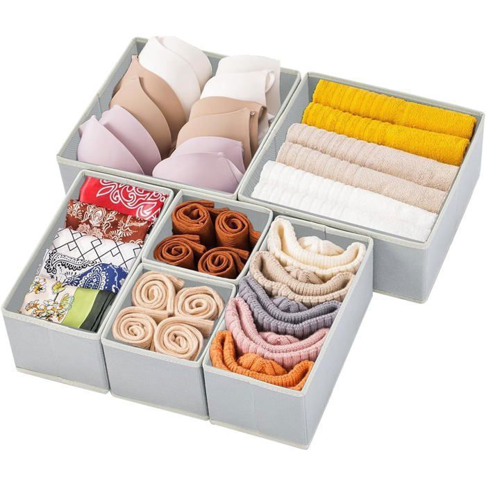Organisateur Tiroir pliable Separateur Tiroirs Tissu Boite Rangement Vetement pour