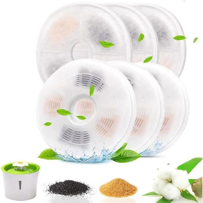 Comparer les prix de Filtre Fontaine Eau Chat Filtre de Fontaine Triple Action 6 PCS Compatible avec Distributeur deau pour Animaux Mult FONTAINE A EAU