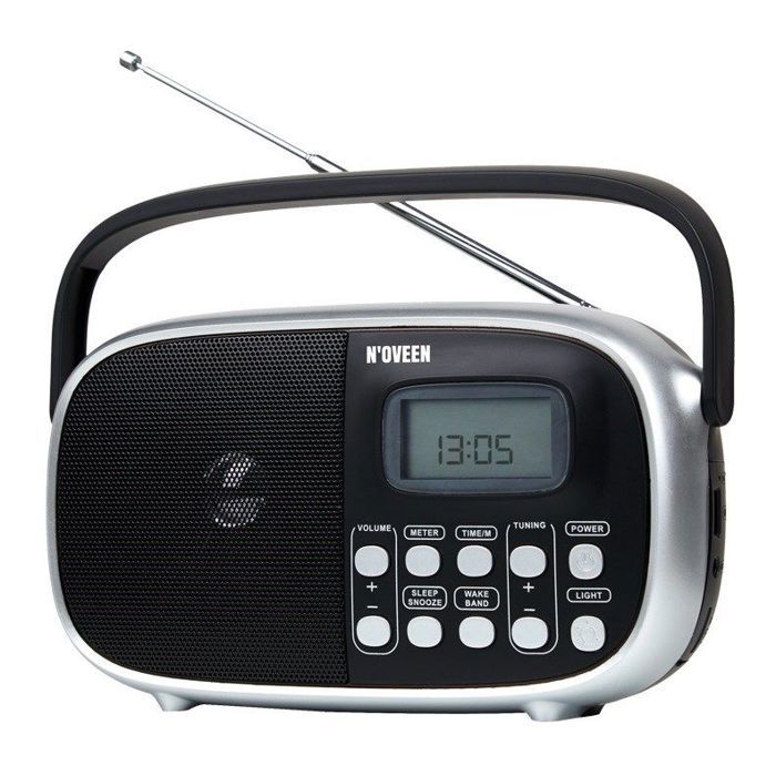 NOVEEN PR850 - Radio portable FM/MW/SW argent et noir réveil écran et antenne télescopique