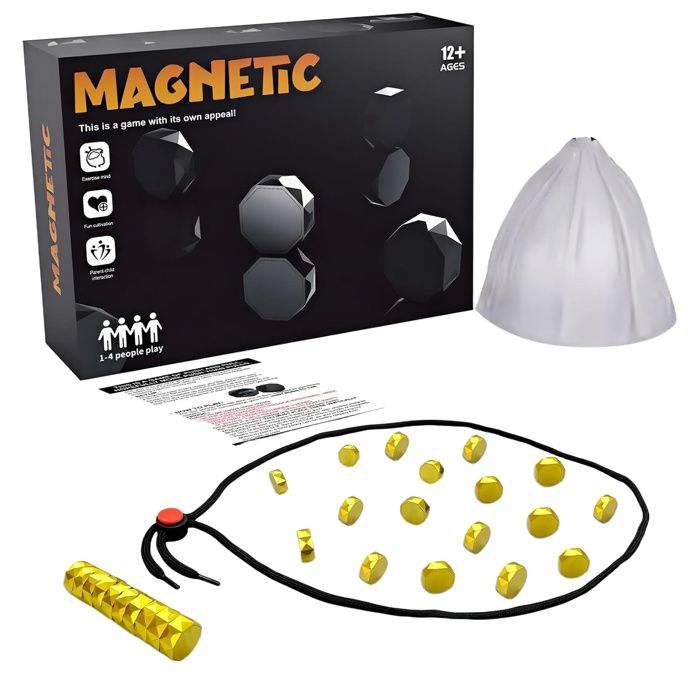 Jeu D'Échecs Magnétique De Combat - Défi Aimanté Captivant Pour Famille Et Amis, 20 Pièces Magnétiques + Plateau Tournant