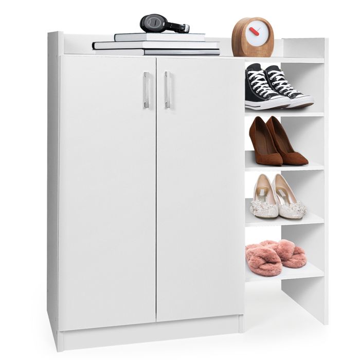 COSTWAY Meuble a Chaussure à 5 Niveaux avec Étagères Réglables 5 Compartiments Ouverts pour Entrée Salon 83x31 5x91 cm Blanc COSTWAY Meuble a Chaussure à 5 Niveaux avec Étagères Réglables 5 Compartiments Ouverts pour Entrée Salon 83x31 5x91 cm Blanc