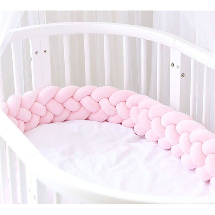 Tour de Lit Bebe Tresse 4 Partages Tresse Protection Lit Bebe Bébé Coussin Serpent Tressé Pare-chocs pour Lit Bebe (Rose 100cm) Tour de Lit Bebe Tresse 4 Partages Tresse Protection Lit Bebe Bébé Coussin Serpent Tressé Pare-chocs pour Lit Bebe (Rose 100cm)