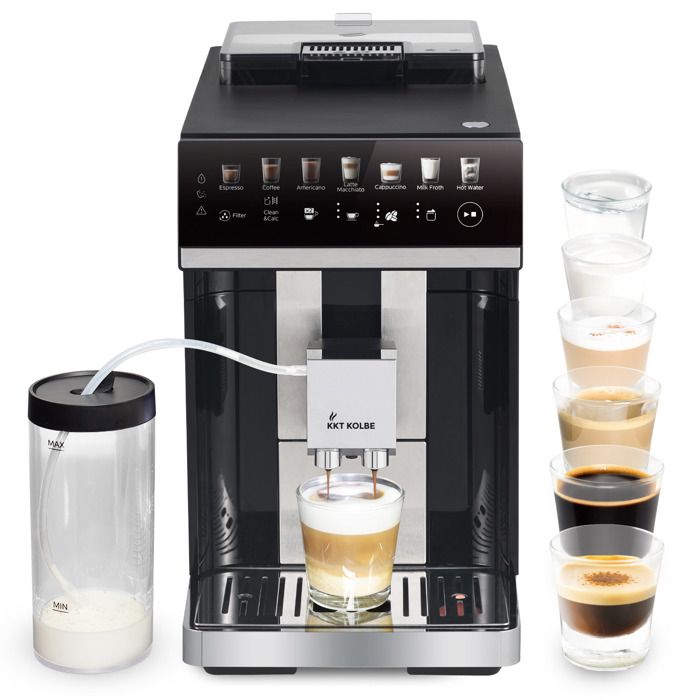 KKT KOLBE One Machine à café automatique 15 bars  Broyeur 7 niveaux  Écran tactile  Réservoir à lait 2 tasses - Kkt kolbe