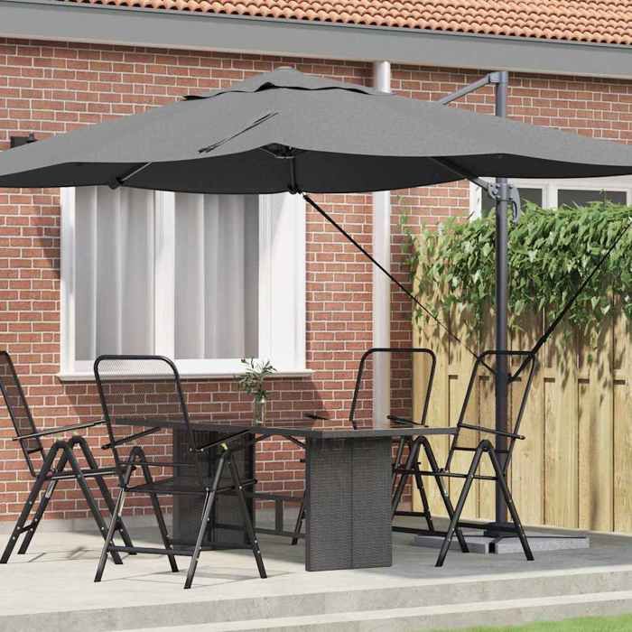vidaXL Parasol Anthracite 351 x 250 x 260 cm Polyester et Aluminium Parasol moderne inclinable rotatif résistant aux UV42003345