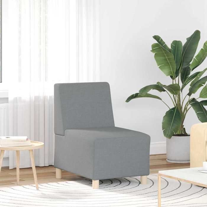 Similicuir CANAPÉ FIXE - SHIELDPRO® - Unité de Sofa Modulaire - 1 PLACES - Sans Accoudoirs 3 pcs Gris clair 329548