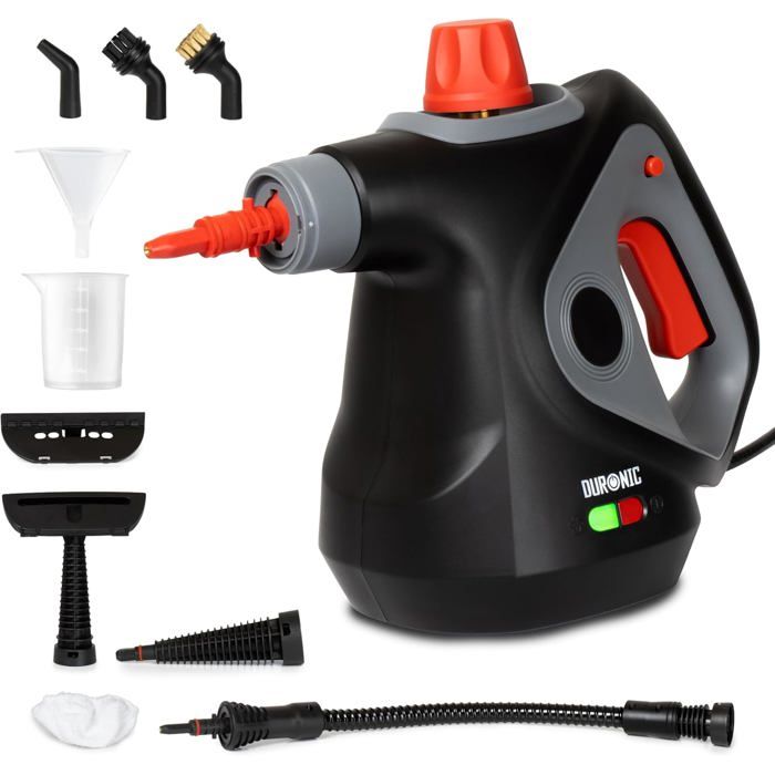 Duronic SC32 BK Nettoyeur vapeur à main 1050W Nettoyeur portable multifonction avec réservoir de 350 ml Nettoyage à la vapeur pour t
