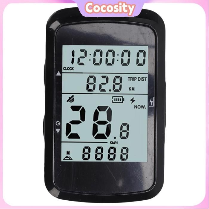Compteur de Vélo GPS écran LCD de 24 Pouces Ordinateur de Vélo sans Fil étanche Odomètre 28 Heures pour VTT et Route