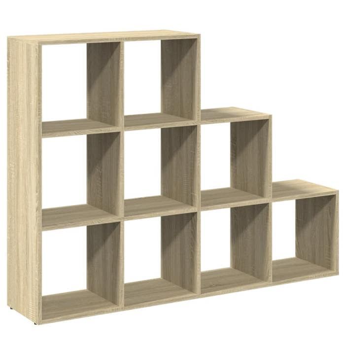 Meuble de Rangement Étagère séparatrice de pièce 3 niveaux pour salon chêne sonoma 137.5x29x103.5 cm B2567