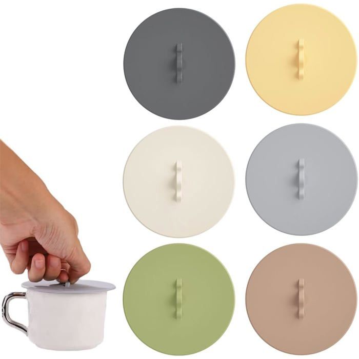 Lot de 6 couvercles anti-poussière pour tasses — Couvercles anti-insectes pour tasses verres à fond plat et chopes à bière (10 cm)