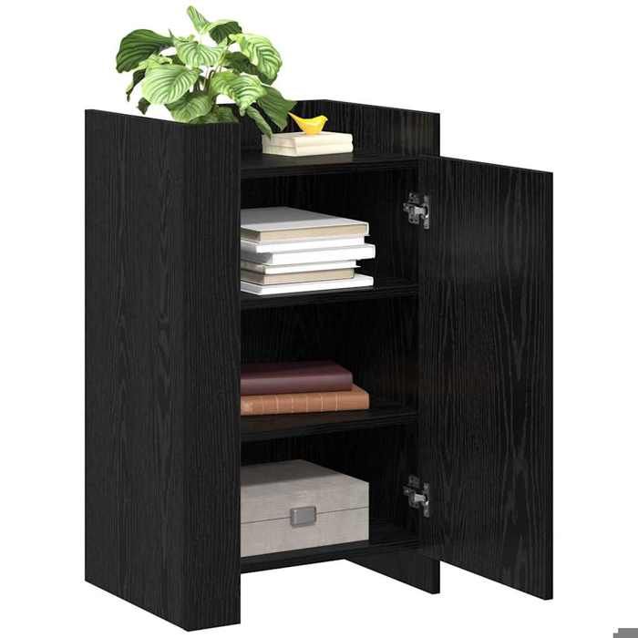 (18458)Commode - contemporain - Buffet rangement - Chêne noir 45x35x75 cm poid:17.95 kg