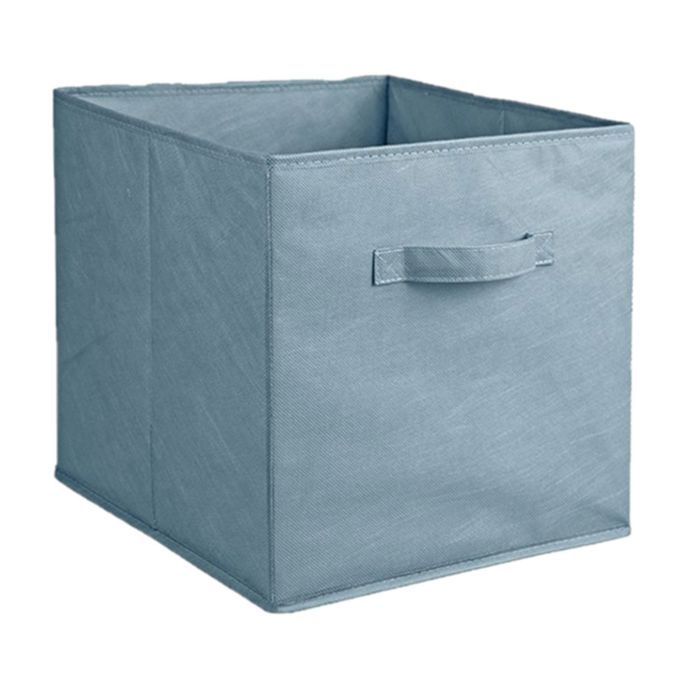 Toilinux - Cube de rangement pliable en tissu avec poignée - 30 x 30 x 30 cm - Bleu clair