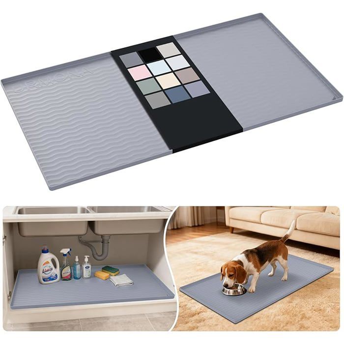 Protège-meuble grand format 55×101cm gris clair silicone imperméable