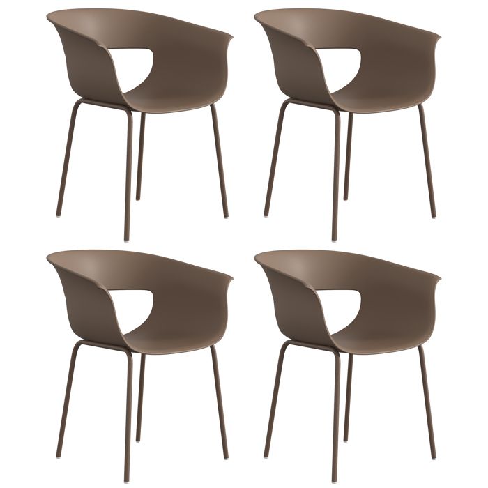 Ensemble chaises de jardin - MINIMAL - 4 places - Ergonomique - Structure métal - Résistant intempéries Ensemble chaises de jardin - MINIMAL - 4 places - Ergonomique - Structure métal - Résistant intempéries