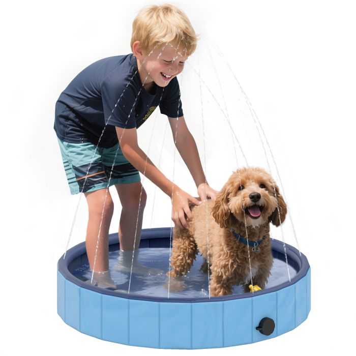 Piscine pour Chien Pliable 100 CM pour Chien Piscine Baignoire Bassin pour Chiens Chats et Enfants Animaux domestiques Chiot
